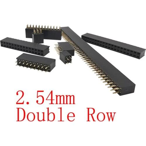 50PCS 2.54mm 2* 2~40 Pin Straight Double Row Female Breakaway PCB Board Pin Header Socket Connector Strip Pinheader for Arduino