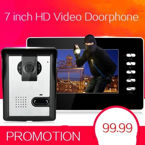7 inch TFT LCD Touch Video Door Phone Intercom Doorbell Outdoor Infared Security Camera Lock Control Monitor Door Bell Door Ring