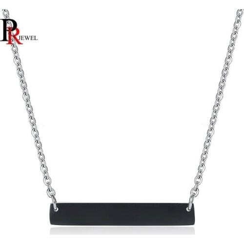 Bar Choker Necklaces for Women Gifts Stainless Steel ID Tag colar feminino Girl Lady Accessories