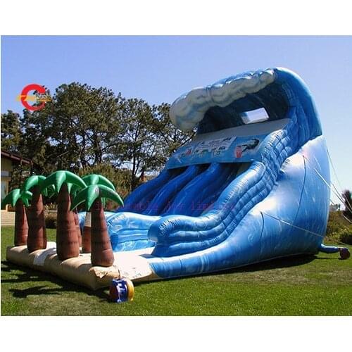 Free ship to sea port,Professional maker giant inflatable slide,new design palm inflatable water slide, inflatable jumping slide