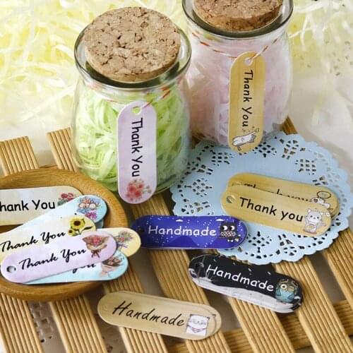 Paper Hang Tags Party Decoration Gift Paper Tags Wood Grain Cute Cat Handmade Cartoon Paper Cards Label Craft Gift Box