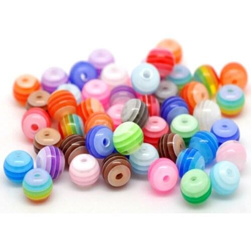 200pcs 6mm Mixed Colorful Round Resin Beads Loose Spacer Charm Beads For Bracelet Necklace Jewelry Making Accessories Diy