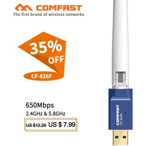 Comfast CF-826F 6dbi Antenna 300Mbps WiFi Dongle PC WI-FI LAN Receiver wi fi Ethernet Network Card 802.11b/n/g usb wifi adapter