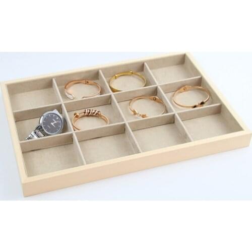 Wood Jewelry Ring Display Organizer Case Tray Holder Necklace Earrings Bangle Storage Box Showcase Jewelry Stand Holder