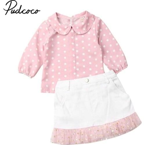 Children Girls Clothes 2020 Spring Kids Clothes Long Sleeve Tops+Laec Tassel Skirts Outfit Children Clothing Suit Girls Set