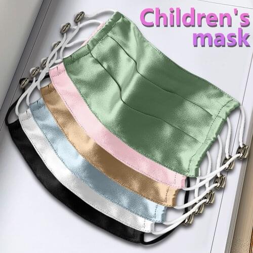Children Silk Mask For Face Kids Girls Facial cover Adjustable Bandage Washable Reuse Mouth Maske Dropshipping