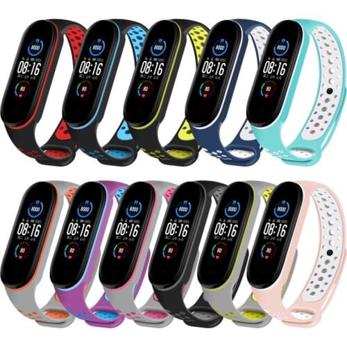 Mi Band 5 Breathable Silicone Strap For Mi Band 5 Replacement Bracelet For Xiaomi Mi Band 5 Strap Smart Watch Wrist strap
