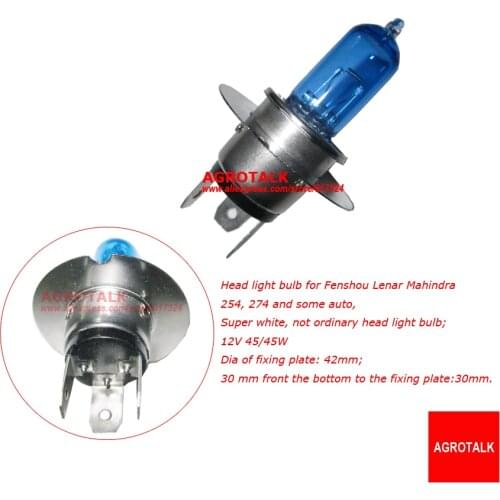 Head lamp bulb, super white 12V 45/45W,for Fengshou Lenar 254 tractor with engine NJ385, part number
