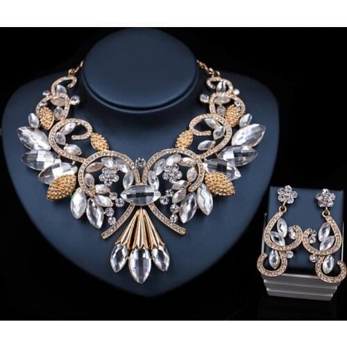 LAN PALACE fine jewelry african wedding beads nigerian necklace and earrings for party ensemble bijoux femme free shipping