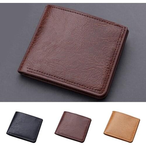 Button Wallet Solid Color Durable Men Drivers License Holder Business PU Leather Card Holder Hot Selling New Mens Short Wallet