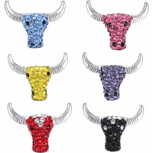 Snap Jewelry 5PCS "Cattle" Shaped snap button charms Fit Snap Button Bracelet and Button Pendant DelicateLSSN024*5