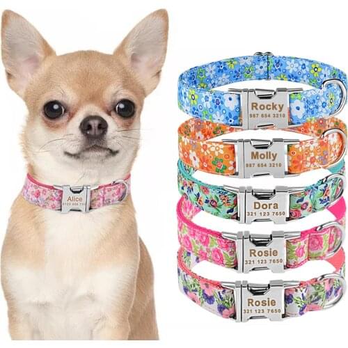 Personalized Dog Collar Small Large Nylon Plaid Boy Girl Unisex Dogs Collar Custom Free Engraved Name ID Tag Product Dog Collars