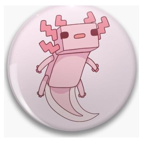 Pixel Axolotl Soft Button Pin Fashion Hat Lover Cute Collar Jewelry Badge Lapel Pin Decor Metal Funny Women Gift Brooch Cartoon