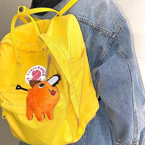 Takerlama 10cm/3.93" Chainsaw Man Pochita Cosplay Plush Doll Toy Pendant School Bag Accessories Kids Xmas Gift Anime Prop