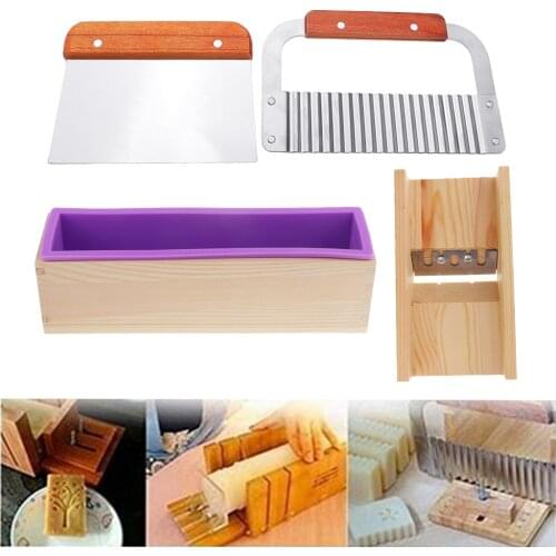 Rectangle Silicone Soap Mold Wood Box DIY Tool Toast Loaf Cutter Cake Mold handmade Pizza Bread Cream Soap Making