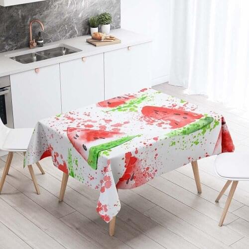 Rectangular Tablecloths Decorative Table Cover 3D Printing Watermelon Fruit Dining Table Cloth