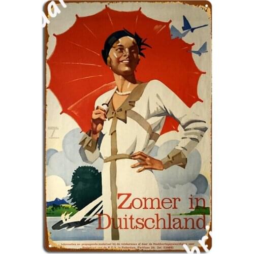 Zomer In Duitsland Retro Poster Poster Metal Plaque Cinema Living Room Designing Poster Club Bar Tin Sign Poster