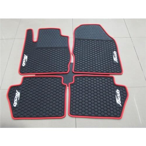 Rubber Car Floor Mats for Fiesta Special Latex Non Slip Carpets No Odor Waterproof Anti Skip