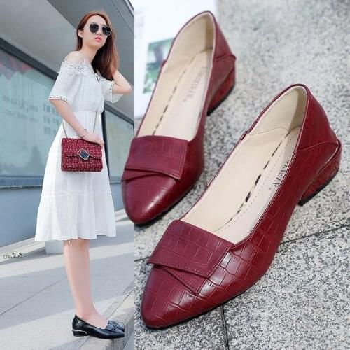 Spring Autumn Women Boat Shoes Pu Leather Dress Shoes Female Low Heels Office Work Shoes Ladies Shallow Oxford Shoes 8220L