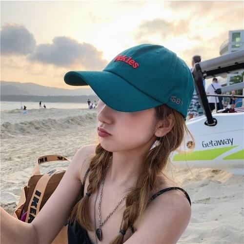 Hat Female Spring And Summer Baseball Cap Female Japanese Leisure Sunshade Letters Curved Eaves Cap Male