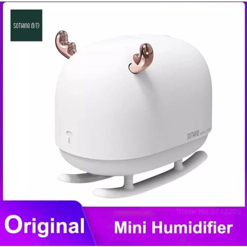 Sothing Cute Air Humidifier Diffuser Deer USB Mini Aroma Essential Oil Diffuser Mute Night Light Mist Maker for Room Office