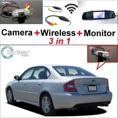 3 in1 Special Rear View Camera + Wireless Receiver + Mirror Monitor Easy Parking System For Subaru Legacy B4 Liberty MK4 Sedan