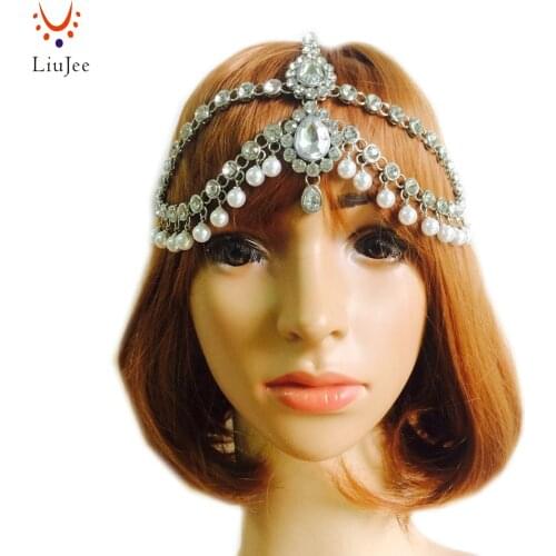 Diamante Kundan Matha Patti Wedding Bridal Goddess Bohemian Boho Head Chain Hair Jewelry Head Piece Bollywood Wedding