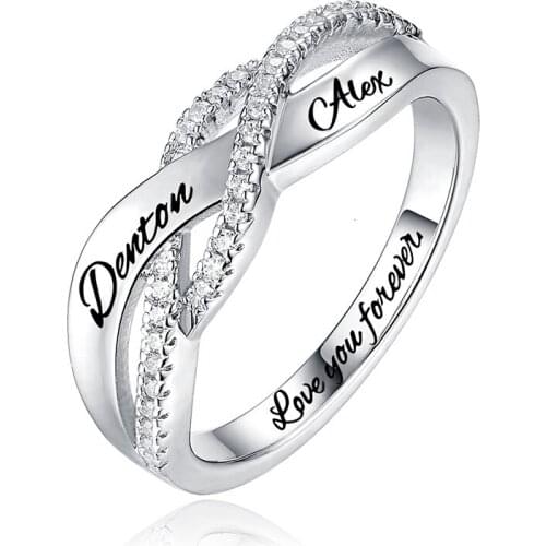 YSH 925 sterling silver personalise engraved name Anniversary commemorative ring 2020 Woman luxury DIY Jewelry gift Free shippin