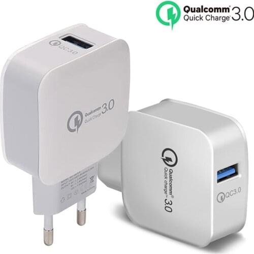 18W Phone USB Charger Quick Charge 3.0 Fast Mobile Phone Charger USB Adapter for HTC M8 M8 SONY XZ/ XZ Premium LG G5 G6 V20 V30