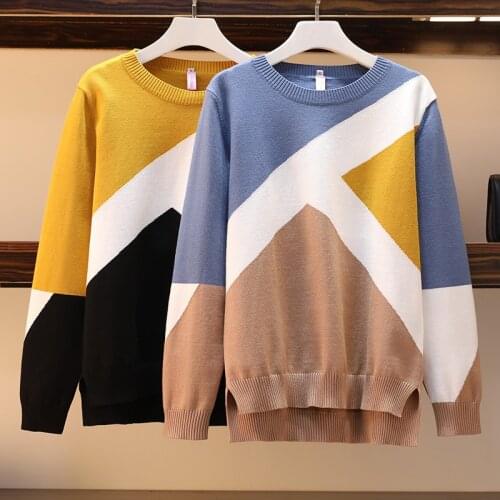 2021 Autumn Winter Plus Size Women Pullovers Sweater Knitted Korean Elasticity Casual Jumper Thick Warm Female Sweaters