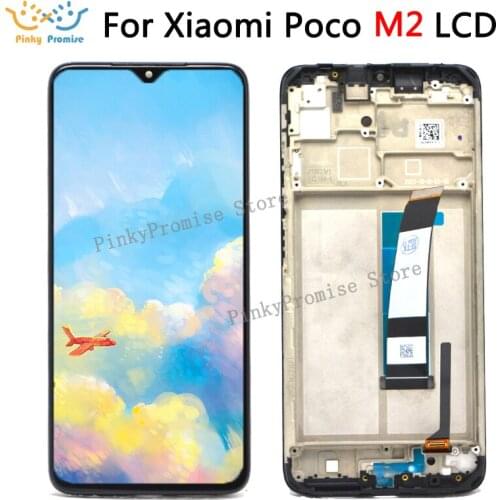 6.53'' For Xiaomi Poco M2 LCD MZB9919IN Touch Screen Display Digitizer Assambly Replacement For Poco M2 LCD M2004J19PI
