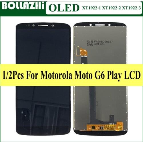 1/2Piece OLED For Motorola G6 Play LCD Display with Touch screen Digitizer Assembly for Moto G6 Play XT1922 5.7" LCD Screen