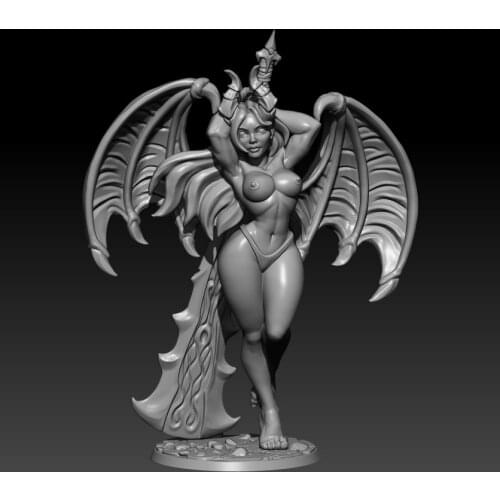 1/24 75mm 1/32 56mm Resin Model Angel Girl Warrior Figure Unpaint No Color RW-110