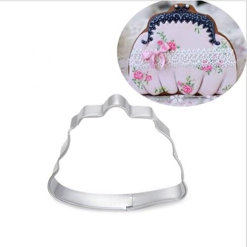 1pcs patisserie reposteria Fashion Hand Bag Mold Metal Cookie Cutter Cupcake Toppers Fondant Cake Decor Biscuit Chocolate Mould