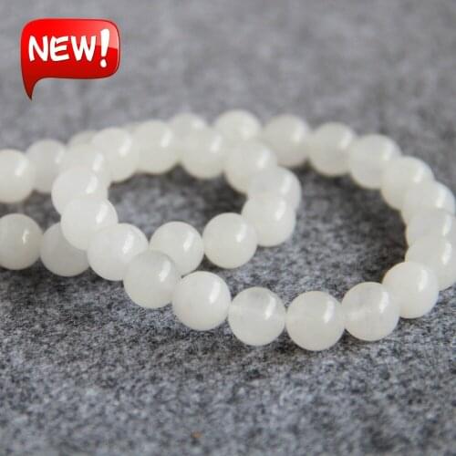 2021 New For Necklace&Bracelet 10mm Natural White Chalcedony Loose Beads Round Howlite DIY Faceted 15inch Fashion Jewelry Making