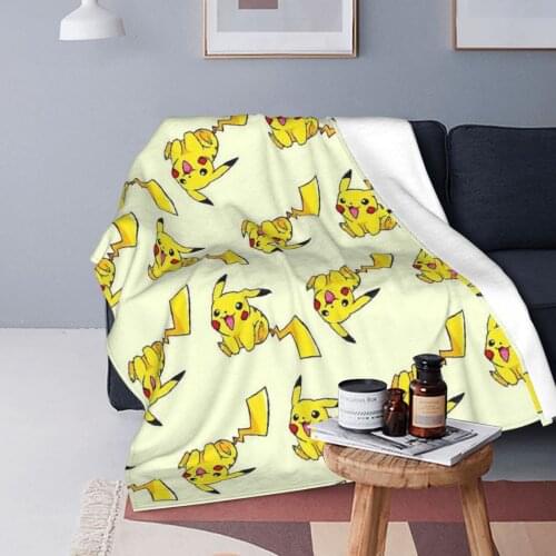 Bikachu Animal Mouse Blankets Flannel Summer Anime Japan Multifunction Warm Throw Blankets for Sofa Car Bedspread