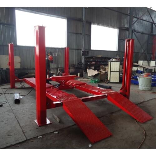 Manufacturer Supply Four Post Car Lift Can Be Used With Wheel Aligner 3500kg Second Lift Jack 2 tons red/Blue/Grey