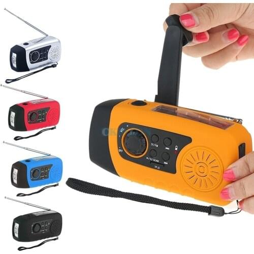 DHL 50PCS N29TF Emergency Solar Hand Crank FM Radio MP3 Player Flashlight Phone Charger