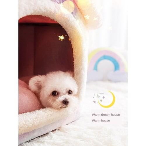 Kennel house type winter warm small dog Teddy four seasons universal can be dismantled dog house cat nest bed pet supplies