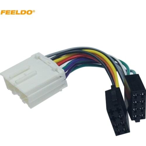 FEELDO Car Stereo Conversion Plug Wire Adapter 1PC For Mitsubishi to ISO CD Radio Wiring Harness Original Head Units Cable #6096