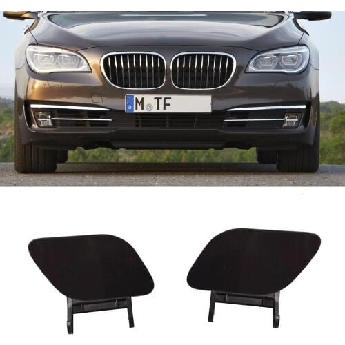 Front Headlight Washer Nozzle+Covers Caps Hole For BMW 7Series F01 F02 2009-2012