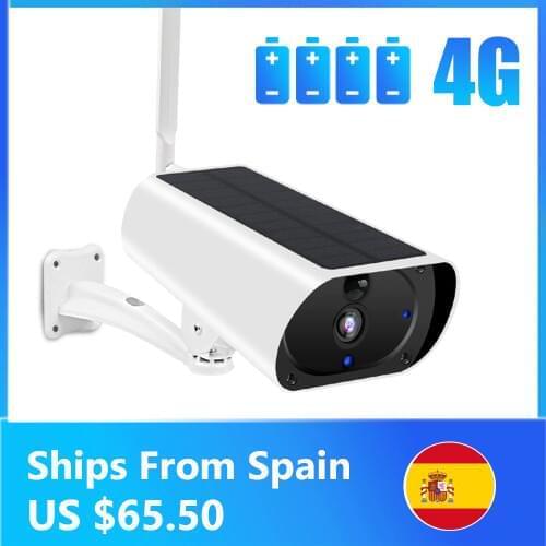 4G LTE Camera Solar Outdoor 1080P HD Wireless 3G SIM Card Camera CCTV Security Surveillance Built-in Rechargeable Battery