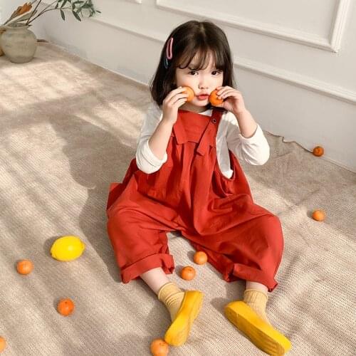 2021 Spring New Arrival Girls Fashion Korean Design Overalls Baby Girl Jumpsuit