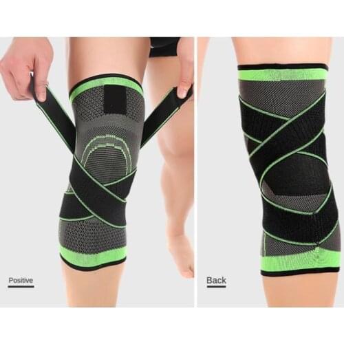 3D Pressurizati Knee Compression Protection Pad Breathable High Elastic Adjustable Knee Support Sports Bandage Weave Knee Protor