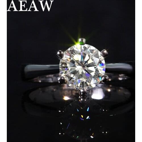 1.0Carat ( 2.0ct 3.0ct 4.0ct 5.0ct) Round Moissanite Engagement Ring silver 925 Wedding Rings