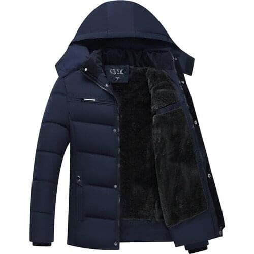 Winter Jacket Men Casual Male Thicken Coat Warm Men Zipper Outwear cotton Jacket Hooded 5 Style 8686