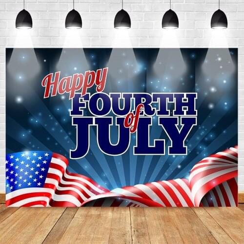 MOCSICKA Happy Independence Day Backdrop Photocall Celebration Fourth of July Festival American Flag Photo Background Shiny