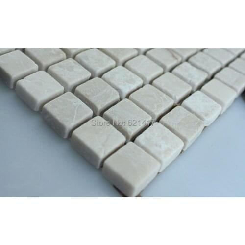 Cream-colored marble stone mosaic tiles,kitchen or balcony wall tiles, floor mosaic tiles, wall tiles, free shipping