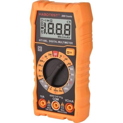 HT108L Multimeter Digital Ohm Voltage Ampere Resistance 2000 counts 600V AC DC Voltage Meter Multimetro
