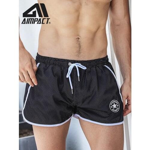 Mens Running Sports Gym Shorts Quick Dry Large Size Shorts for Men with Triangle Lining and Breathable Mesh by AMPACT AM2257